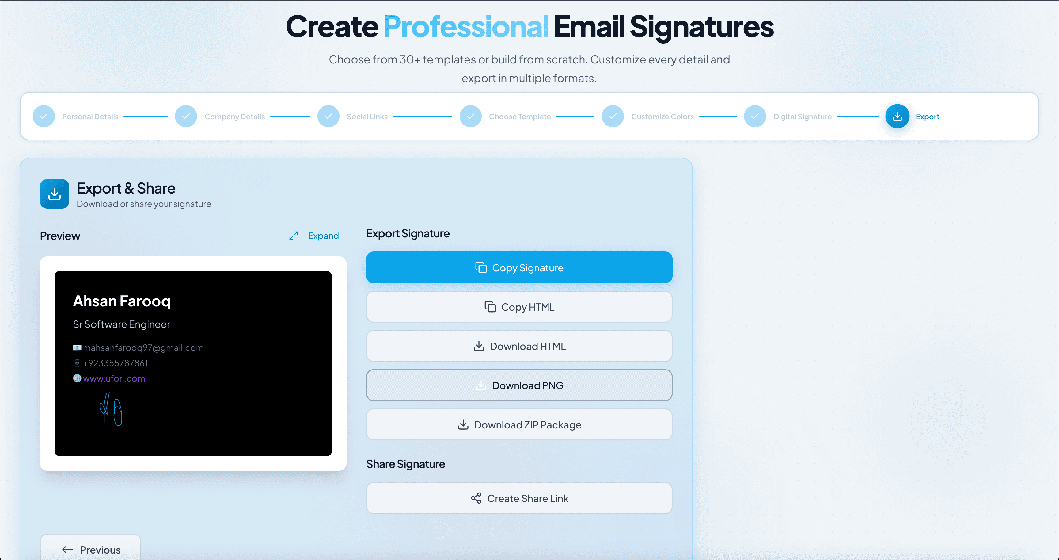 Email Signature Generator screenshot